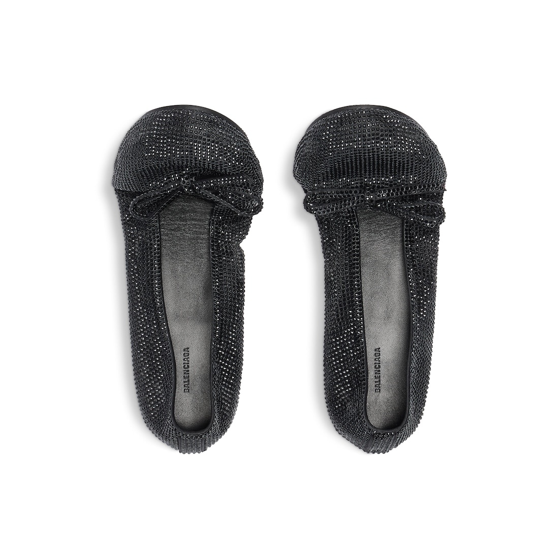 Women's Leopold Ballerina With Rhinestones  in Black - 6