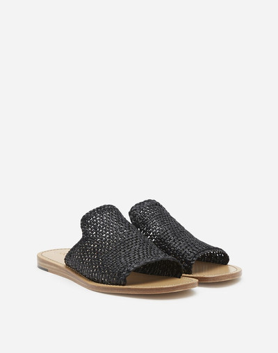 Dolce & Gabbana Braided raffia sliders outlook