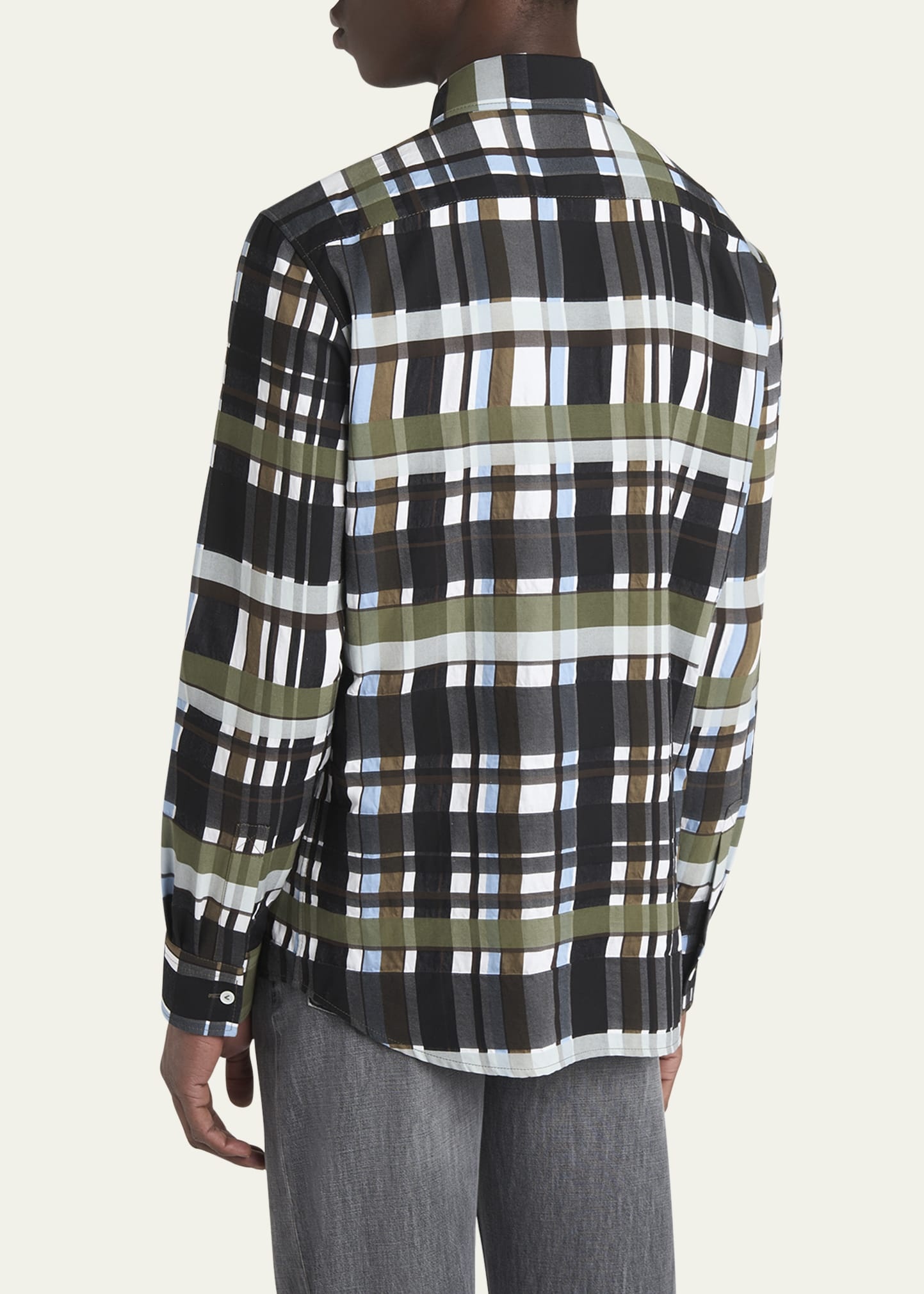 Men's Cotton Jumbo Plaid Casual Button-Down Shirt - 3
