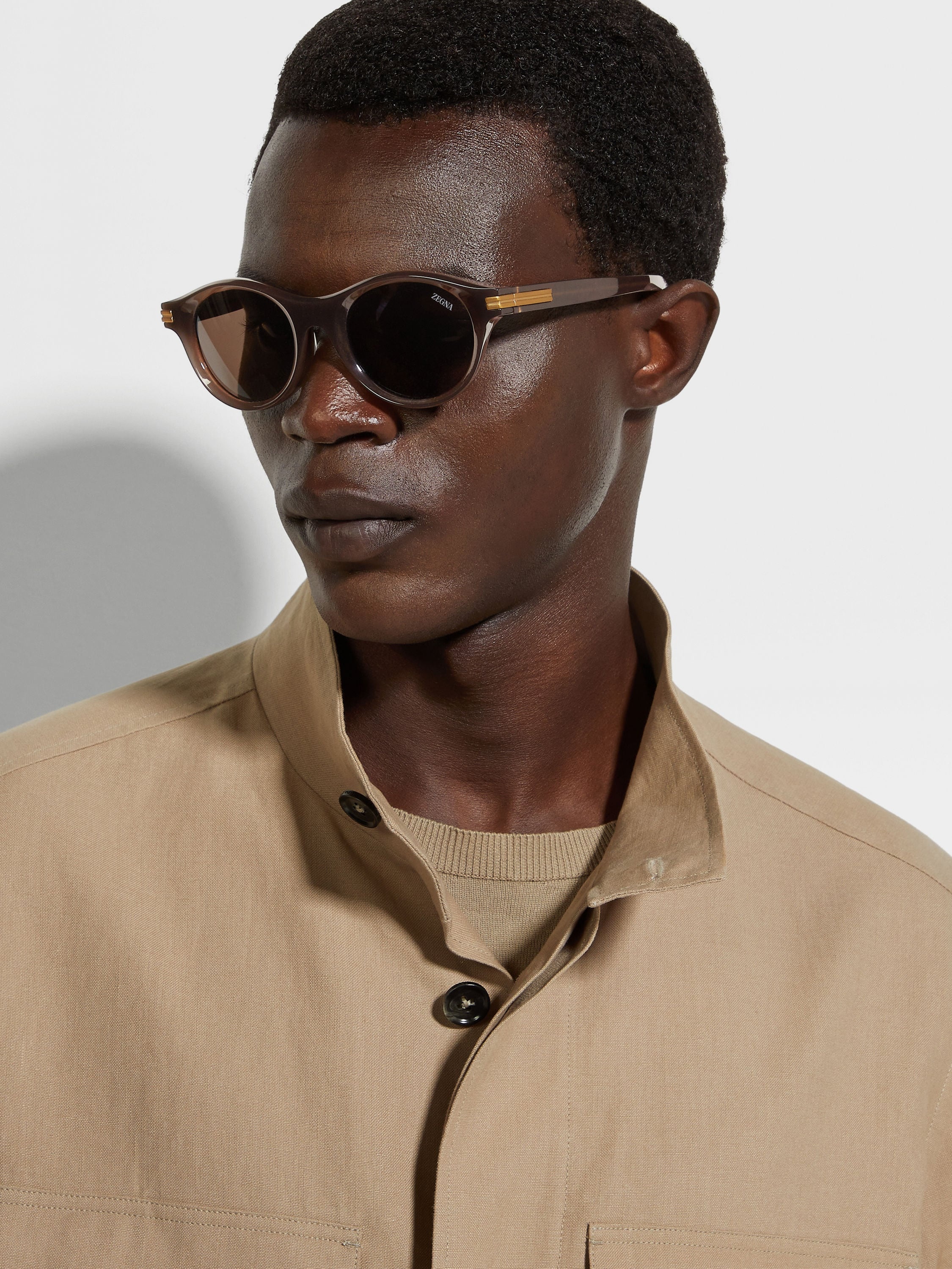DARK BROWN ACETATE SUNGLASSES - 4