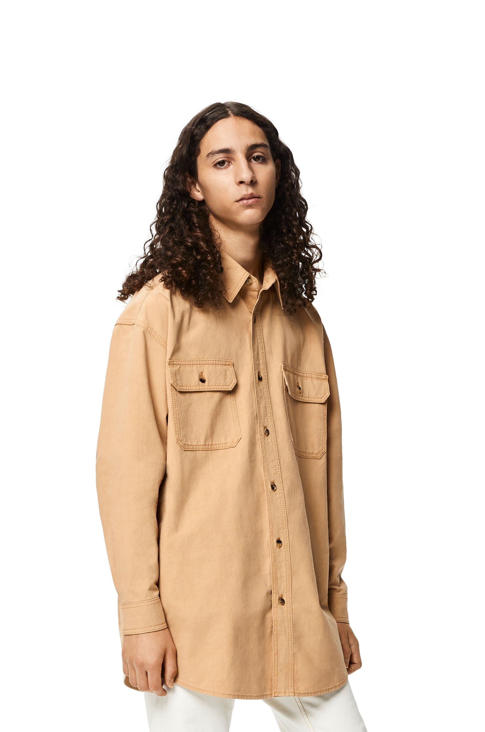 Relaxed chest pocket shirt in cotton and linen - 3