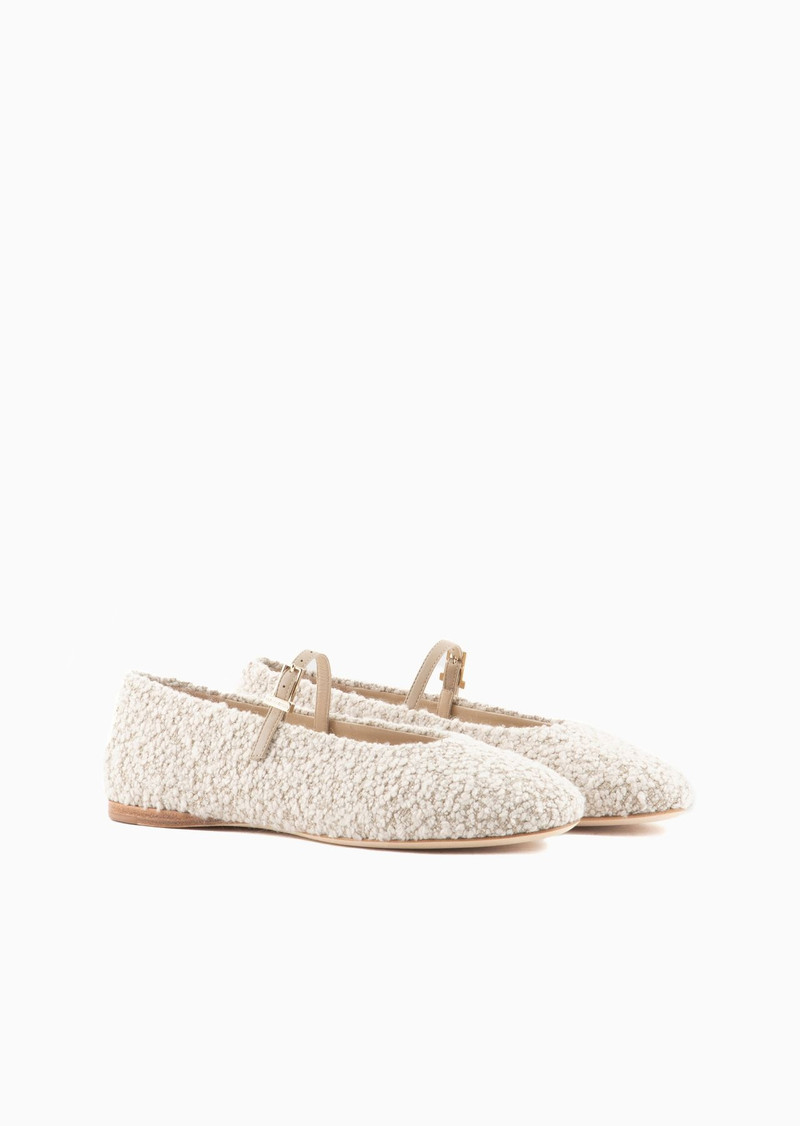 Bouclé-effect wool ballerinas 2