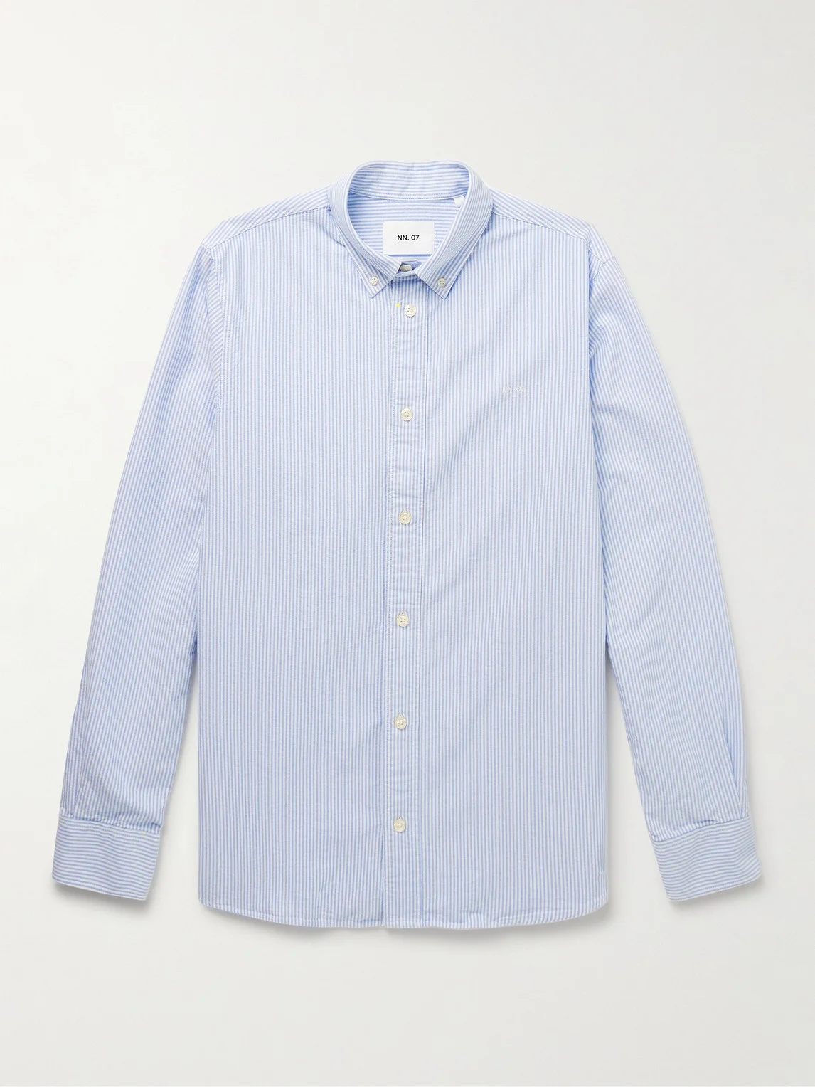Colby 5910 Button-Down Collar Logo-Embroidered Striped Organic Cotton Shirt - 1