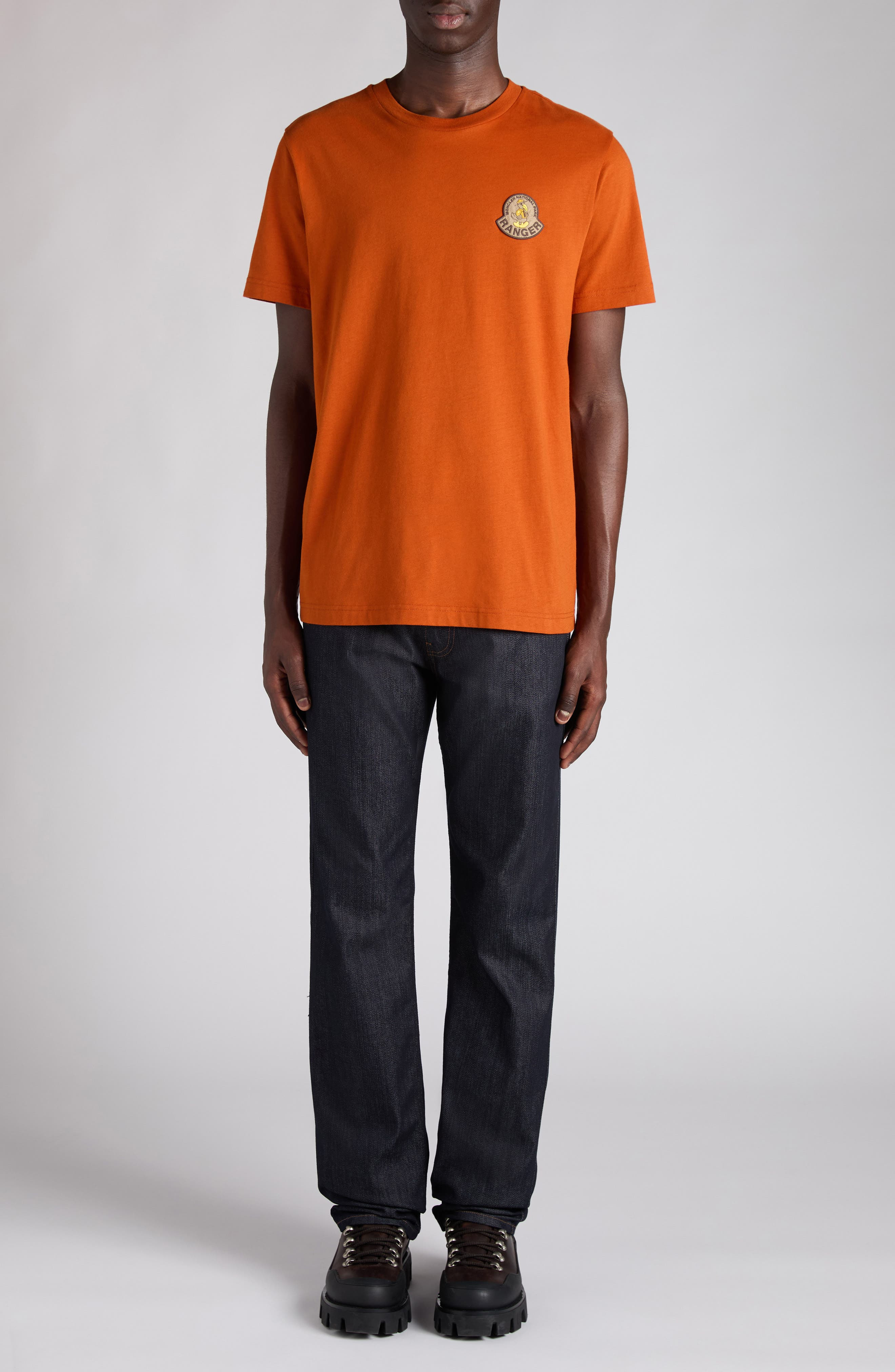 Moncler Logo Patch Cotton T-Shirt in Potters Clay at Nordstrom - 2