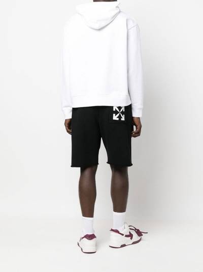 Off-White Arrows-print cotton track shorts outlook