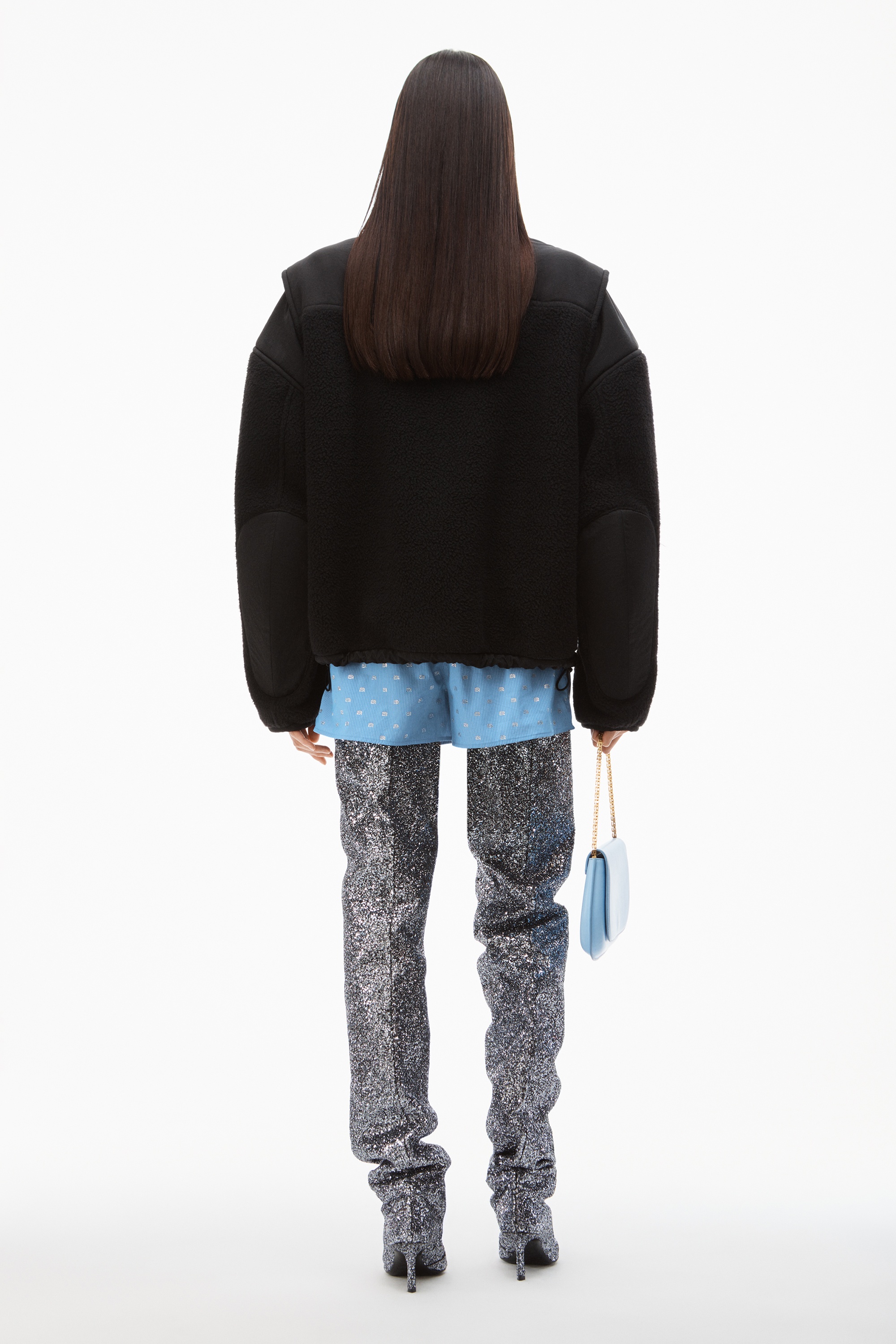NYLON COMBO JACKET IN PLUSH DOUBLE FLEECE - 5