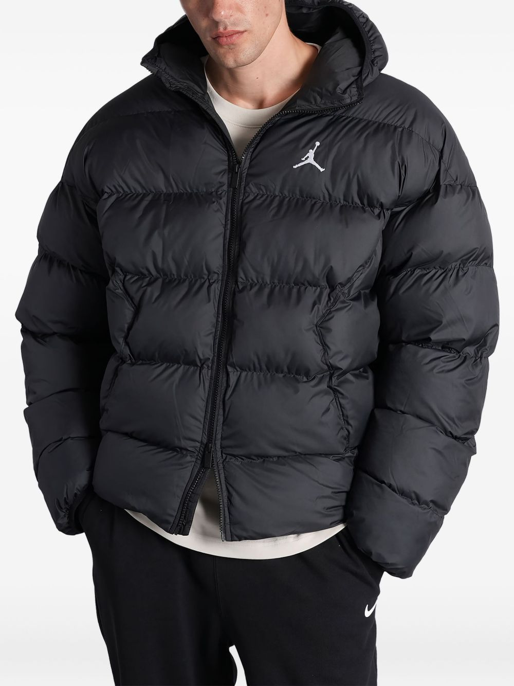 logo-detail padded jacket - 1