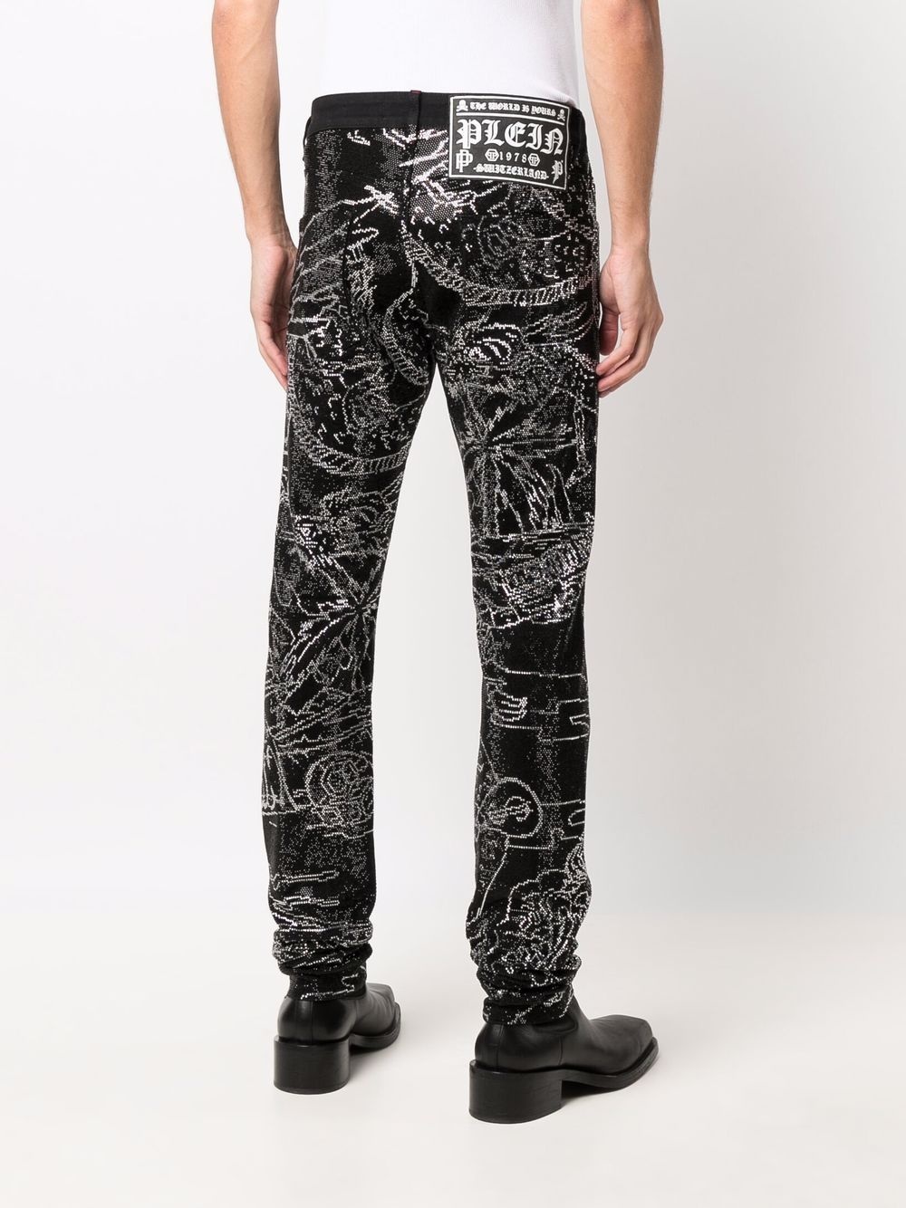 Skeleton Tattoo straight-leg jeans - 4