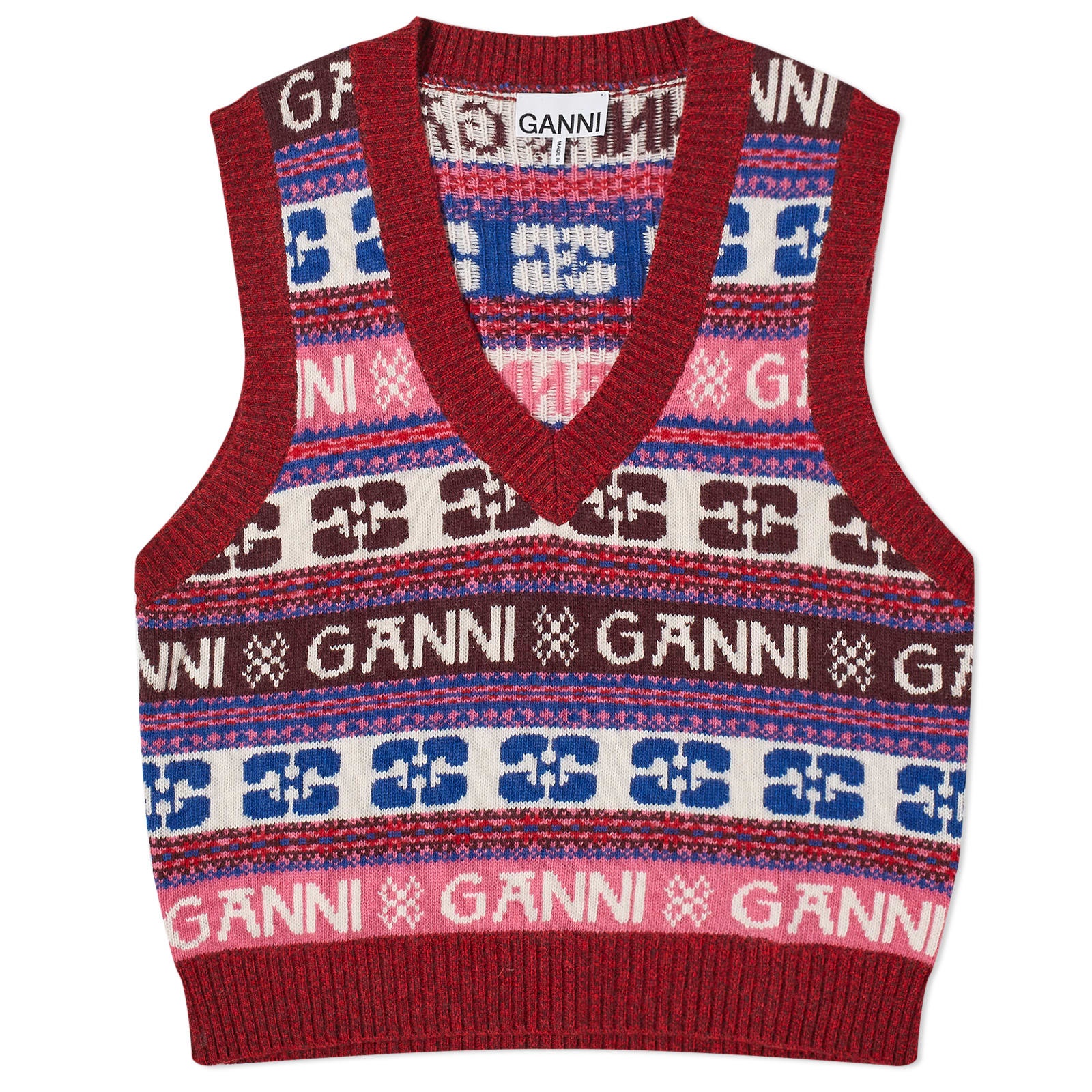 GANNI Logo Wool Mix Vest - 1
