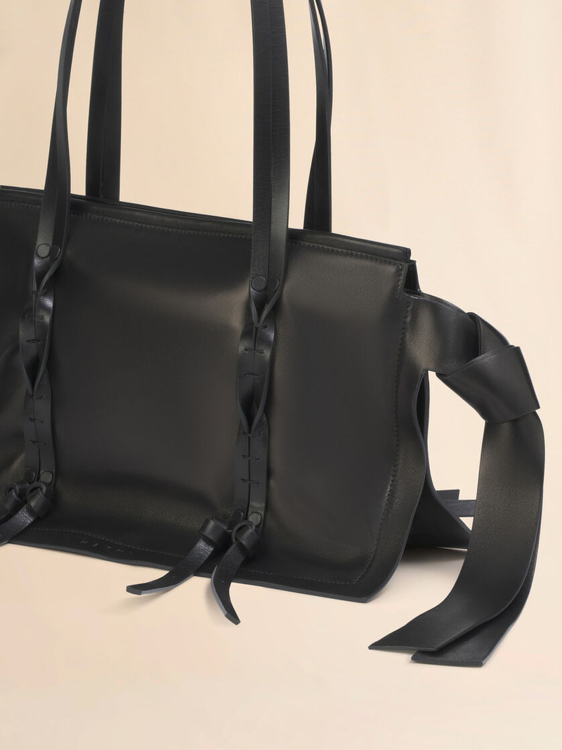 BLACK LEATHER AMULET SMALL BAG 5