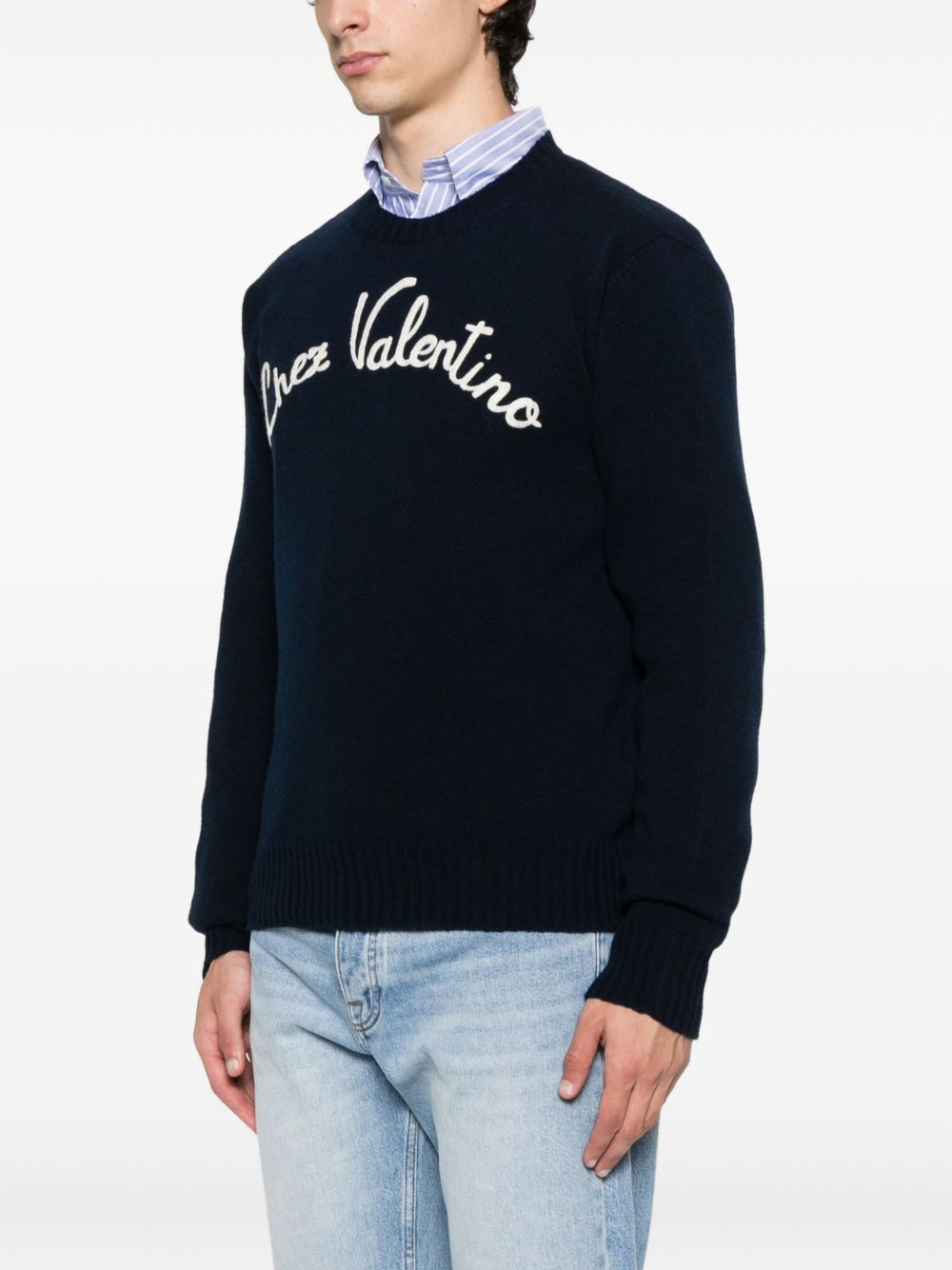 Chez Valentino-embroidered sweater - 3