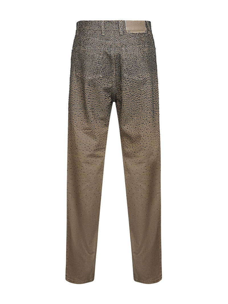 Golden Goose Green denim gradient-effect Swarovski crystal jeans outlook