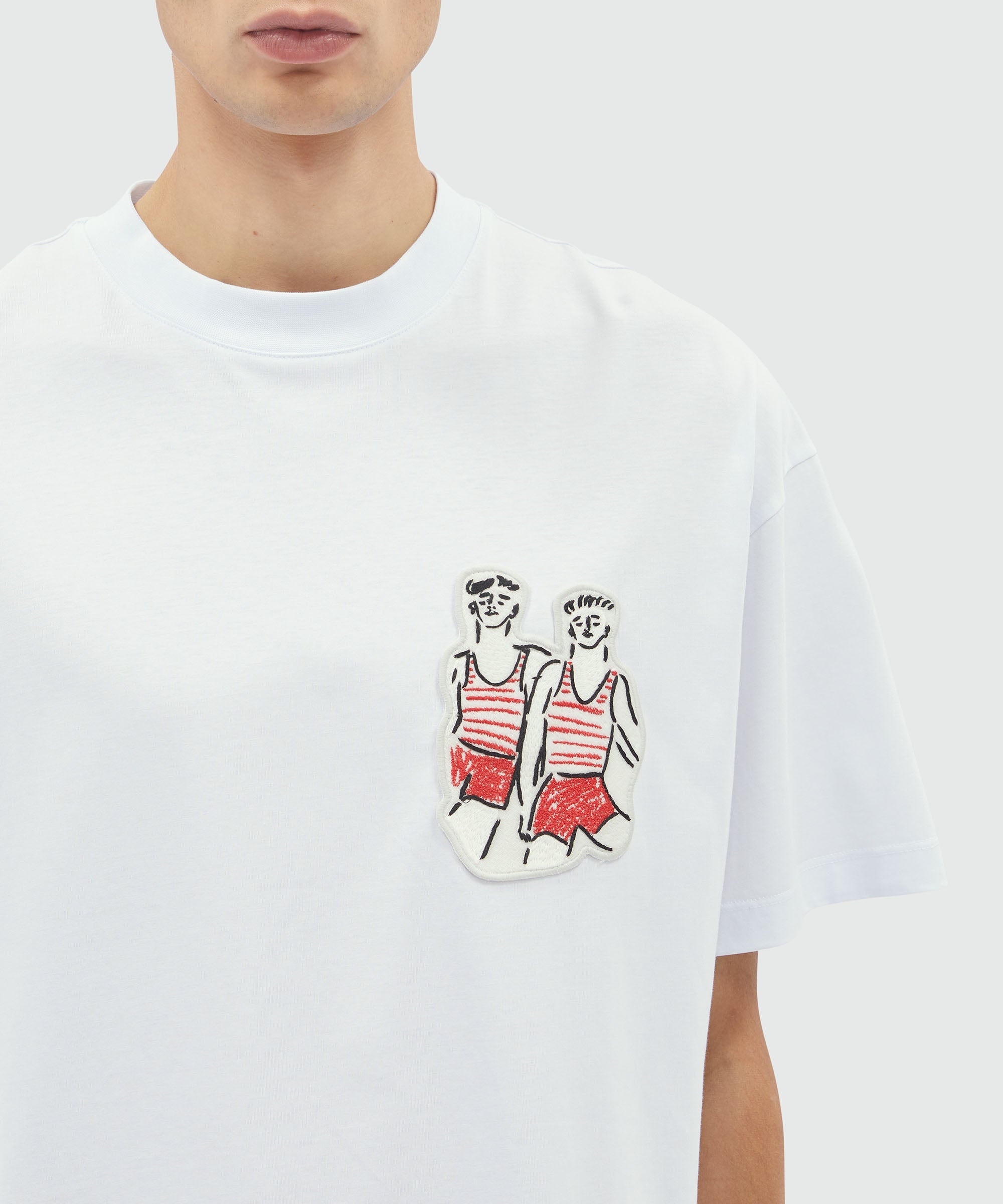 White jersey T-Shirt with "Two Sailors" embroidery - 5
