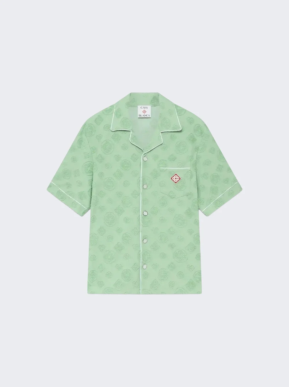 Towelling Monogram Shirt Green - 1