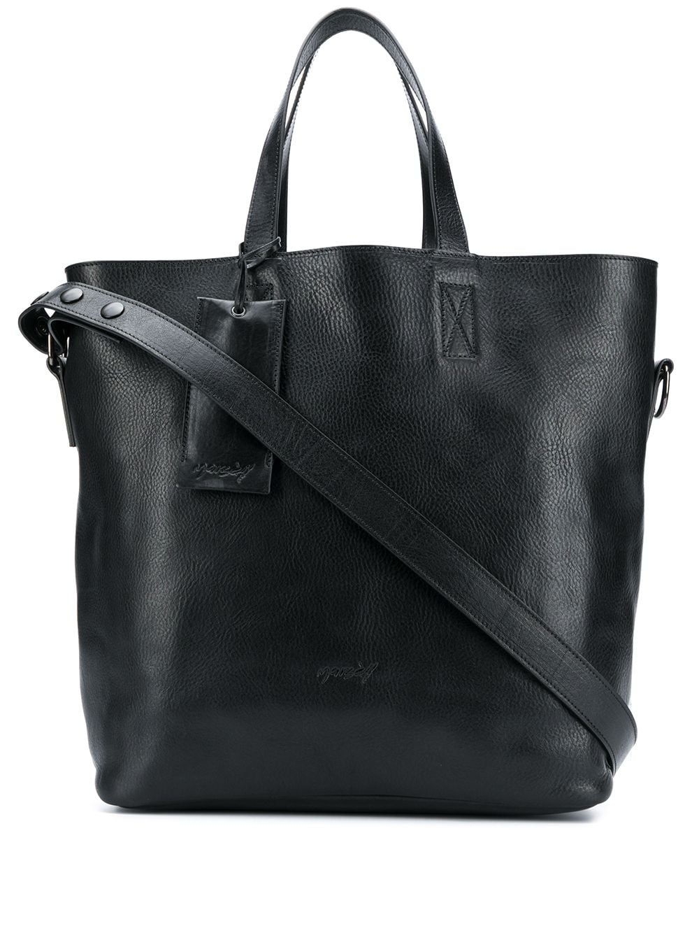 logo debossed leather tote - 1