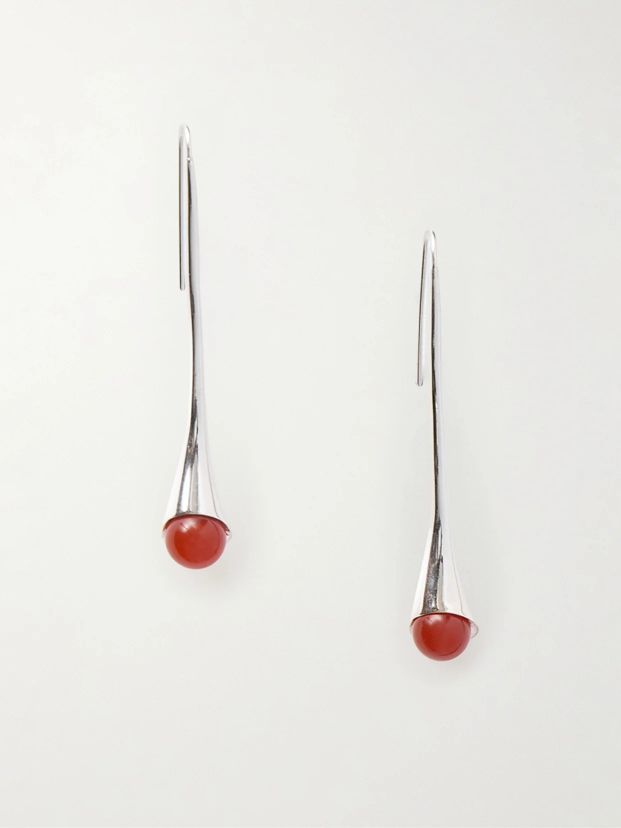 Vienna Silver And Carnelian Earrings - 1