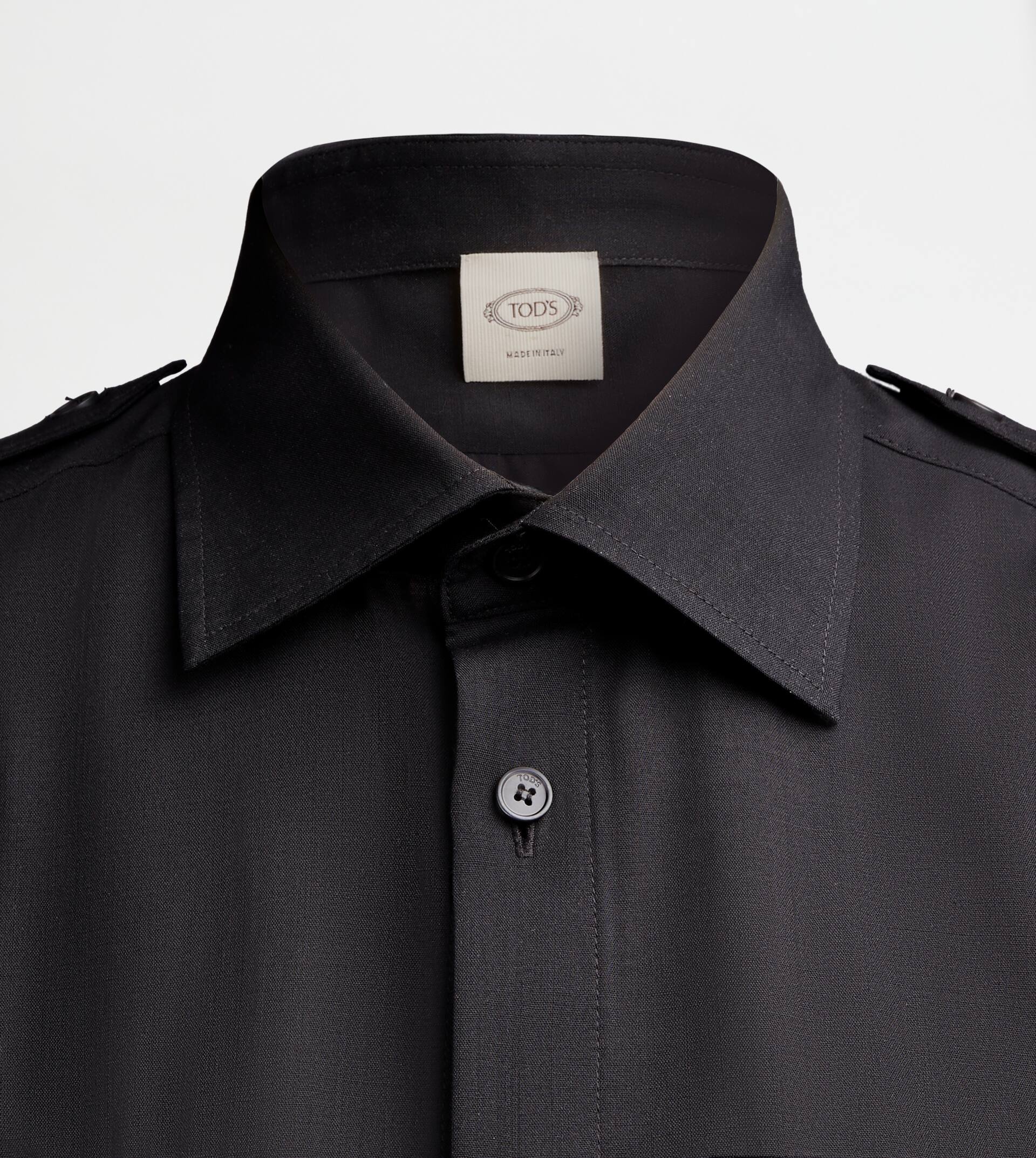 SHIRT IN WOOL - BLACK - 7