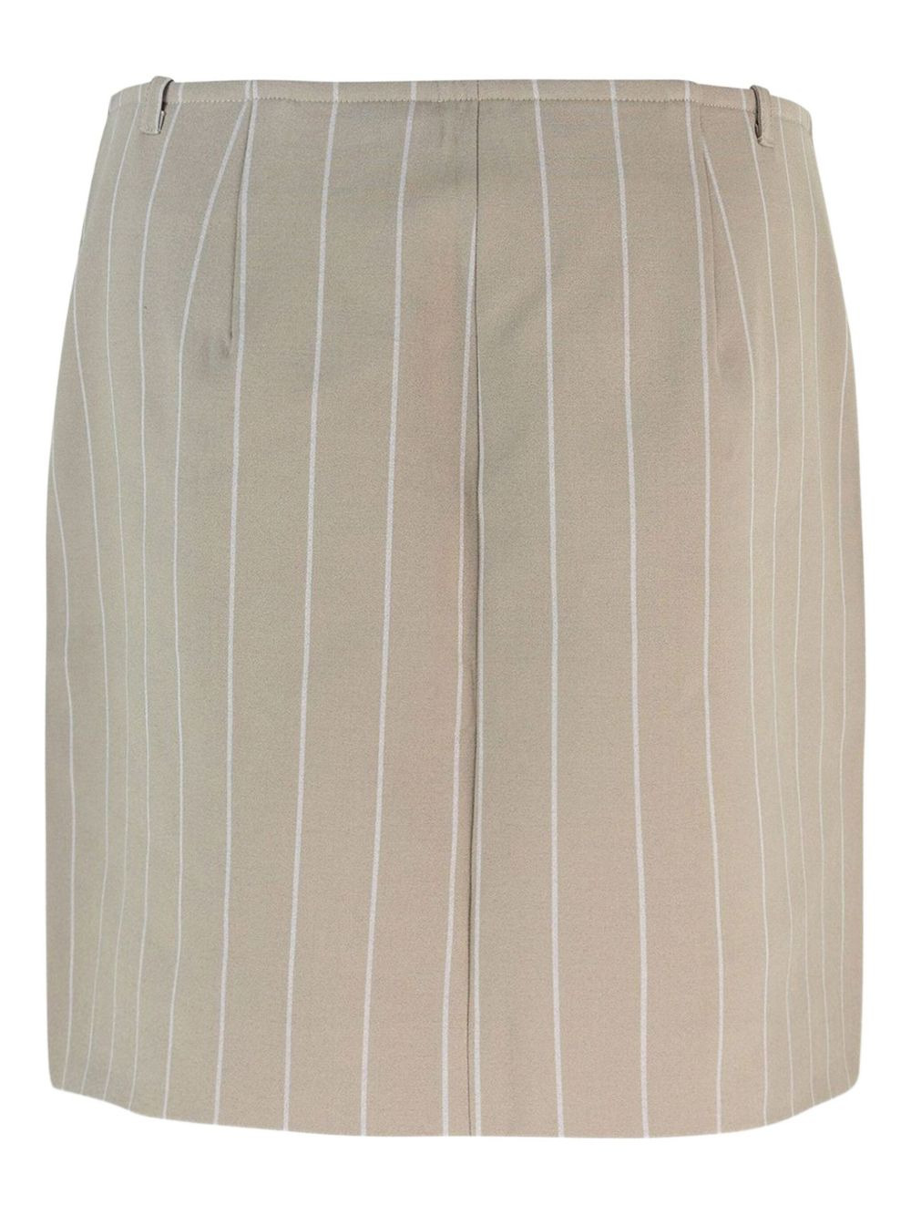 pinstripe button-detail mini straight skirt - 2