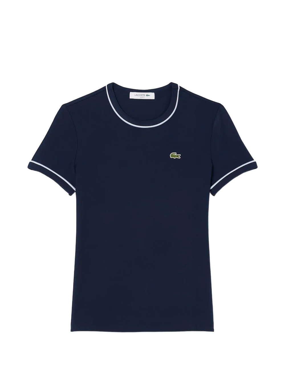 contrast-trim round-neck logo-detail cotton T-shirt - 1