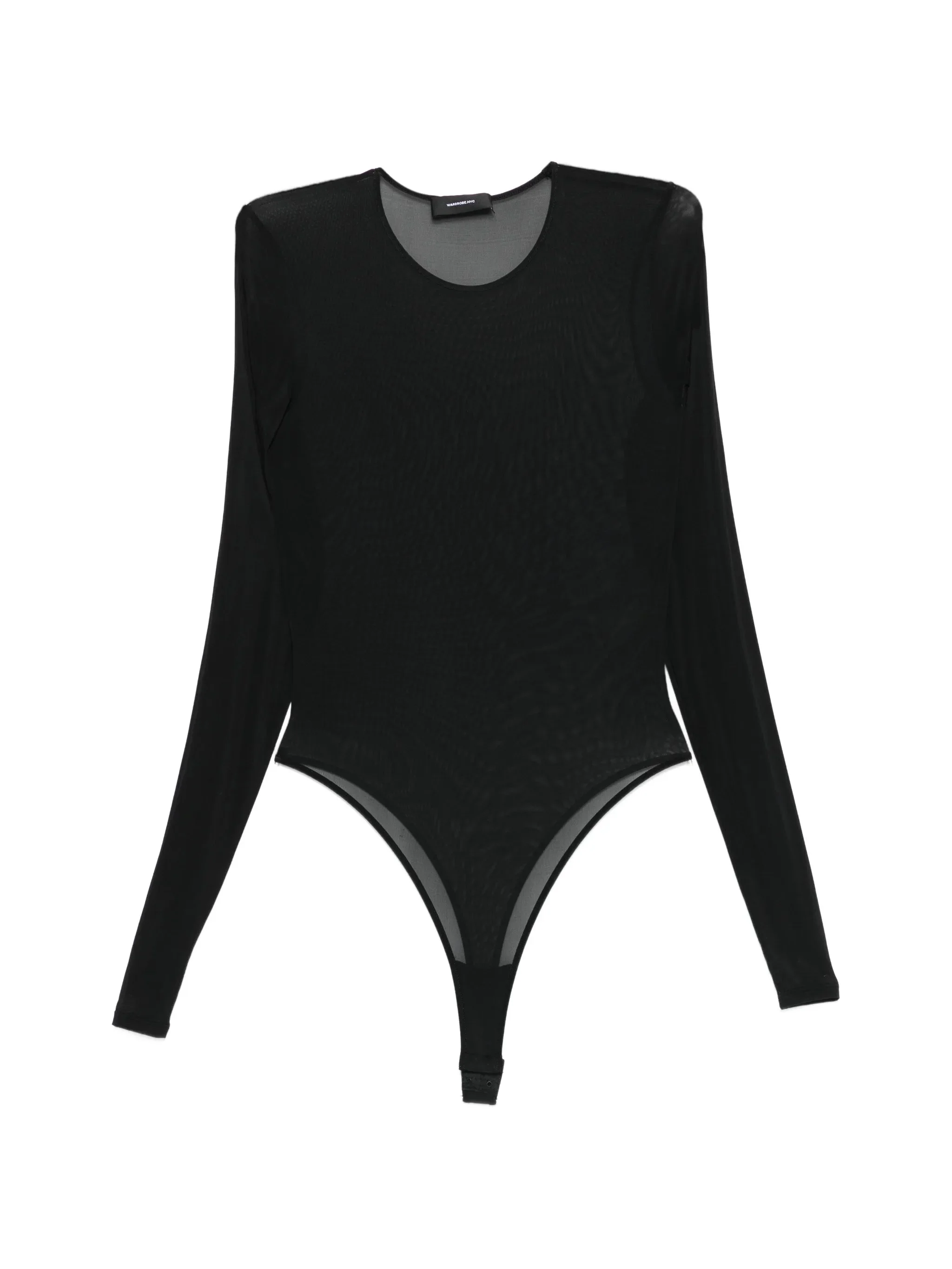 sheer long-sleeve bodysuit - 1