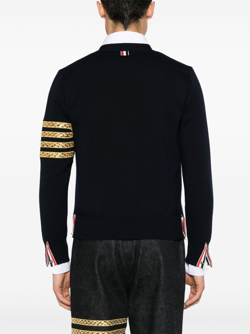 Lunar New Year Wool 4-Bar V Neck Cardigan - 4
