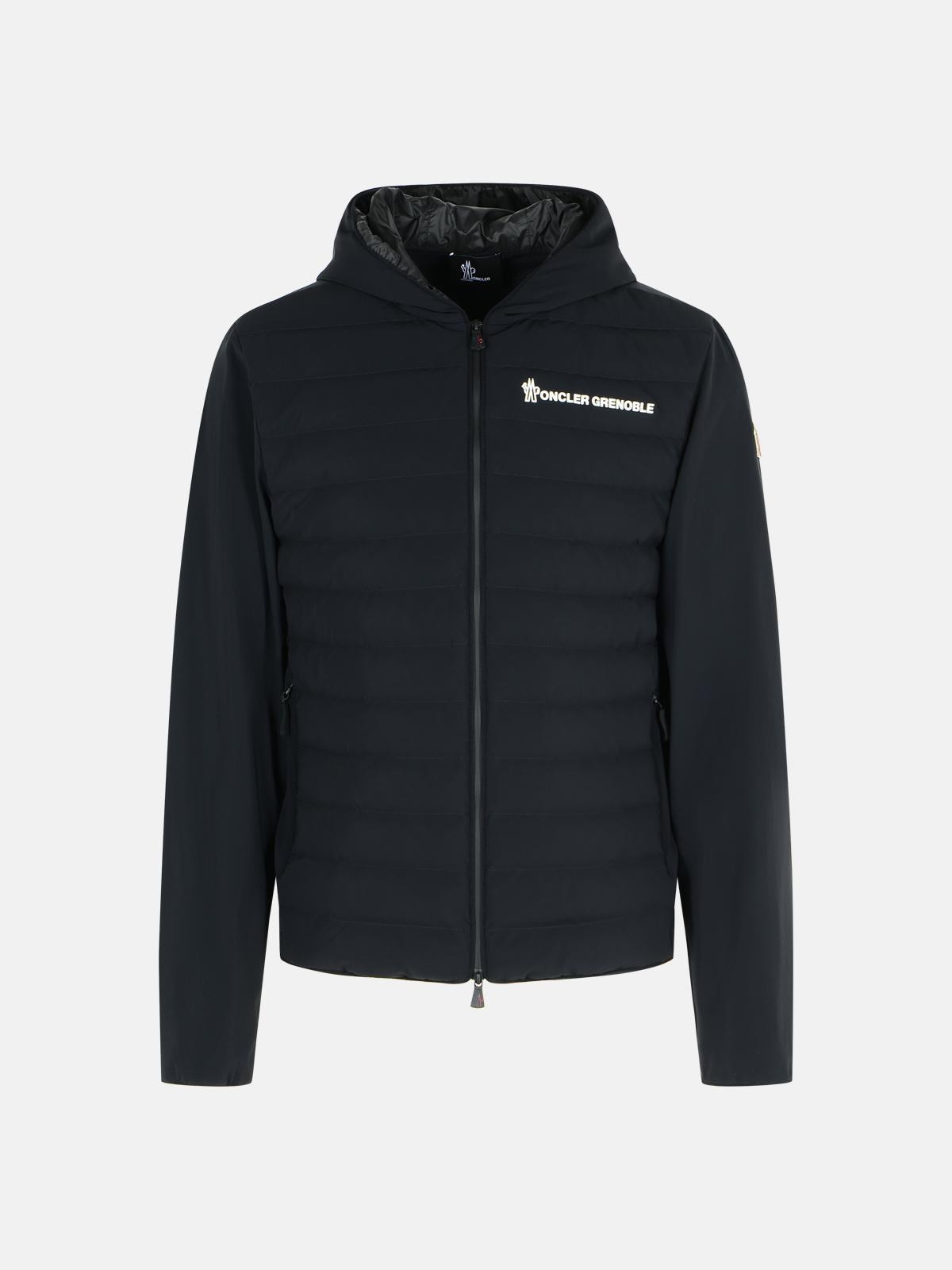 BLACK POLYAMIDE BLEND JACKET - 1