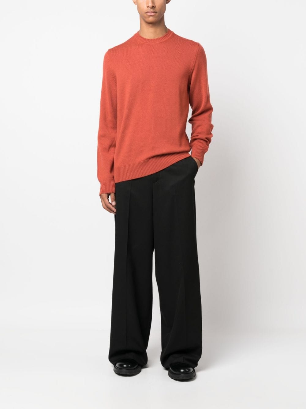 embroidered-logo virgin-wool jumper - 2