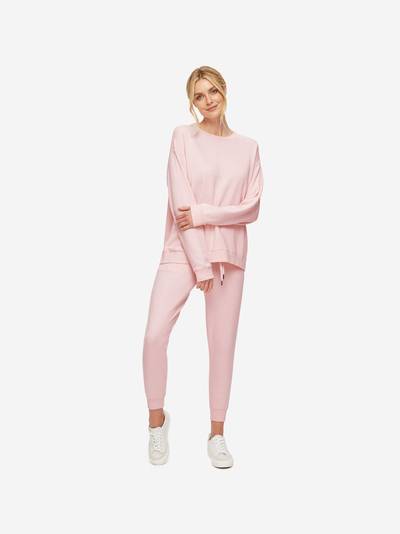 Derek Rose Women's Sweatshirt Quinn Cotton Modal Stretch Pink outlook