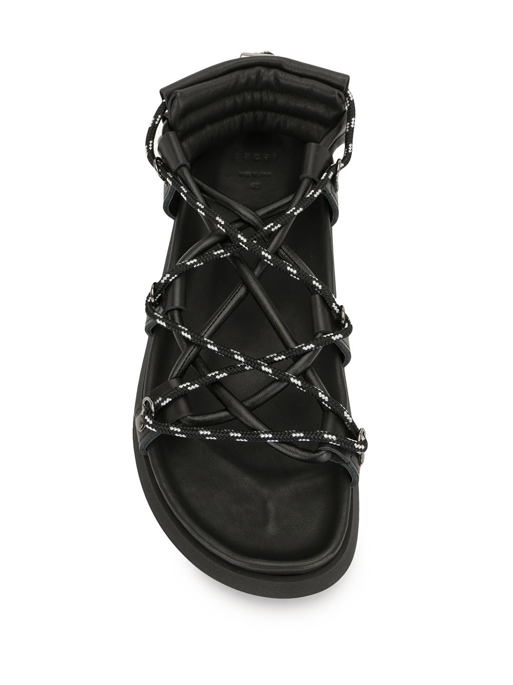 rope strappy flat sandals - 4