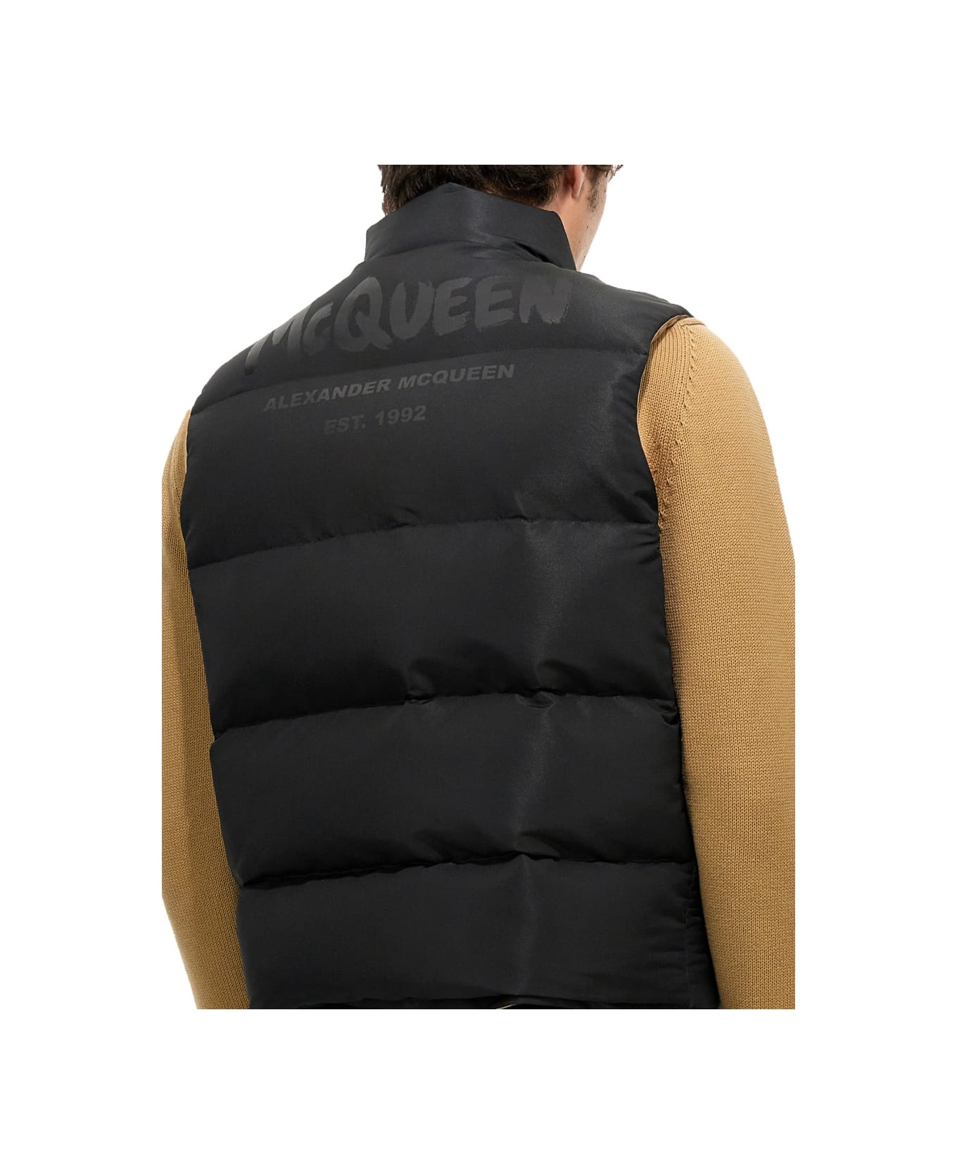 Graffiti Logo Print Down Vest - 4