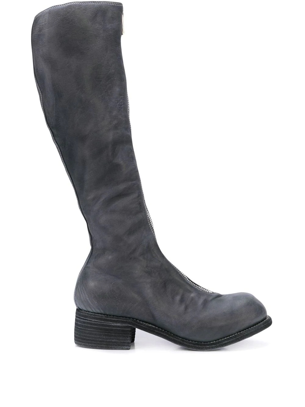 zip front knee boots - 1