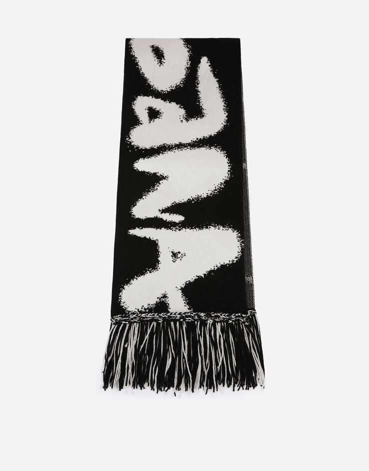Cashmere jacquard scarf with Dolce&Gabbana logo - 1