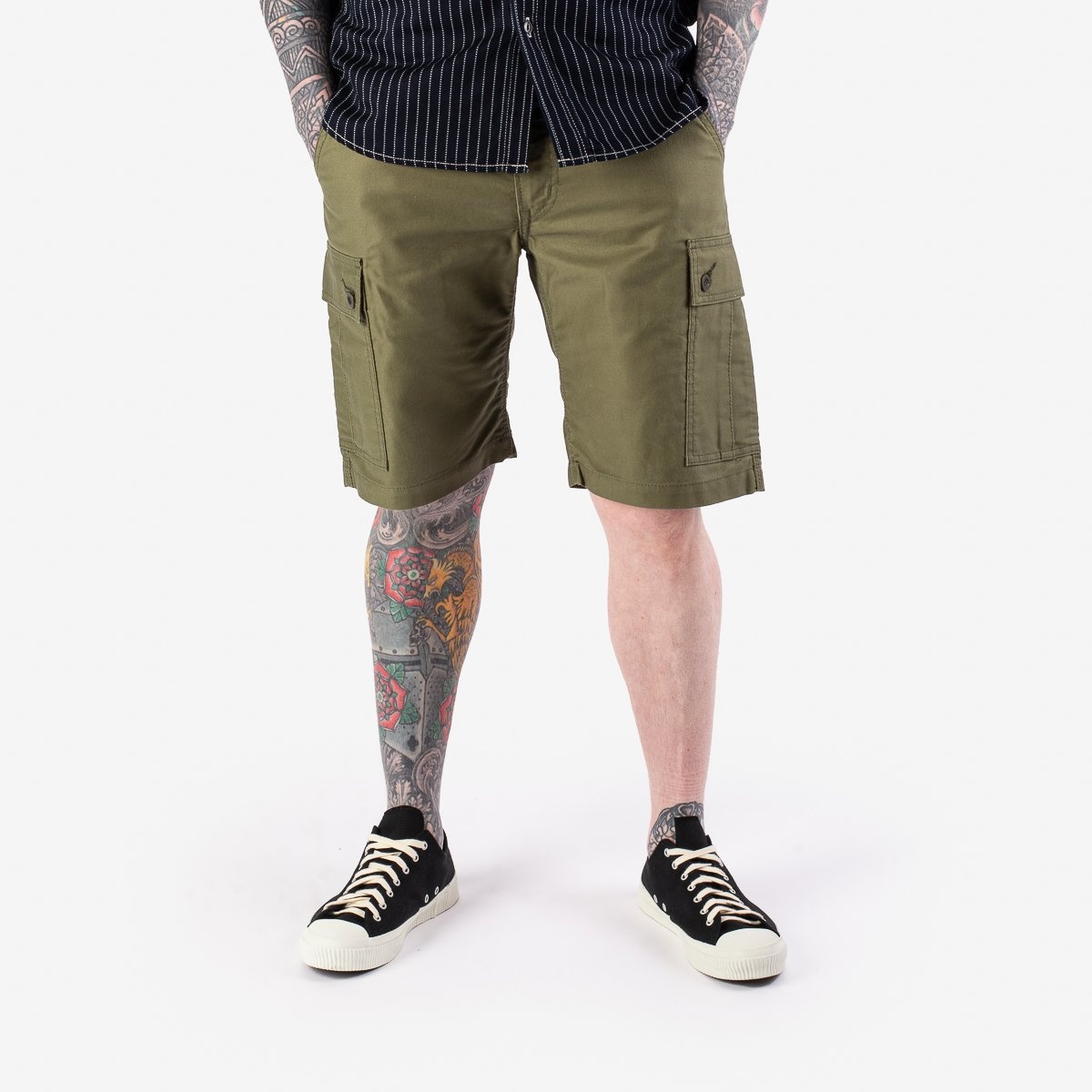 7.4oz Cotton Whipcord Camp Shorts - Olive - 2