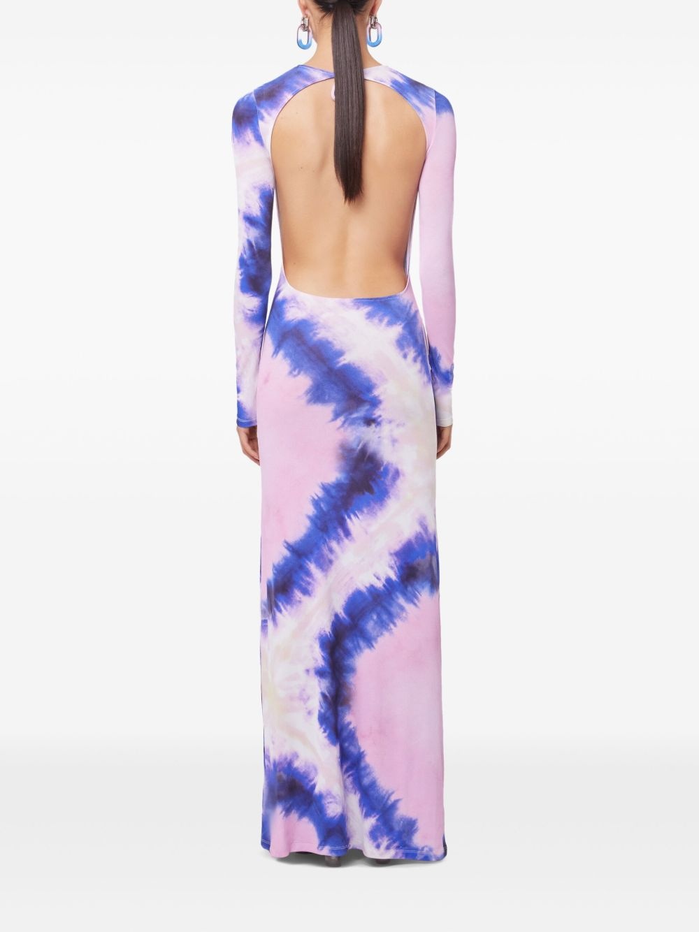 tie-dye print dress - 4