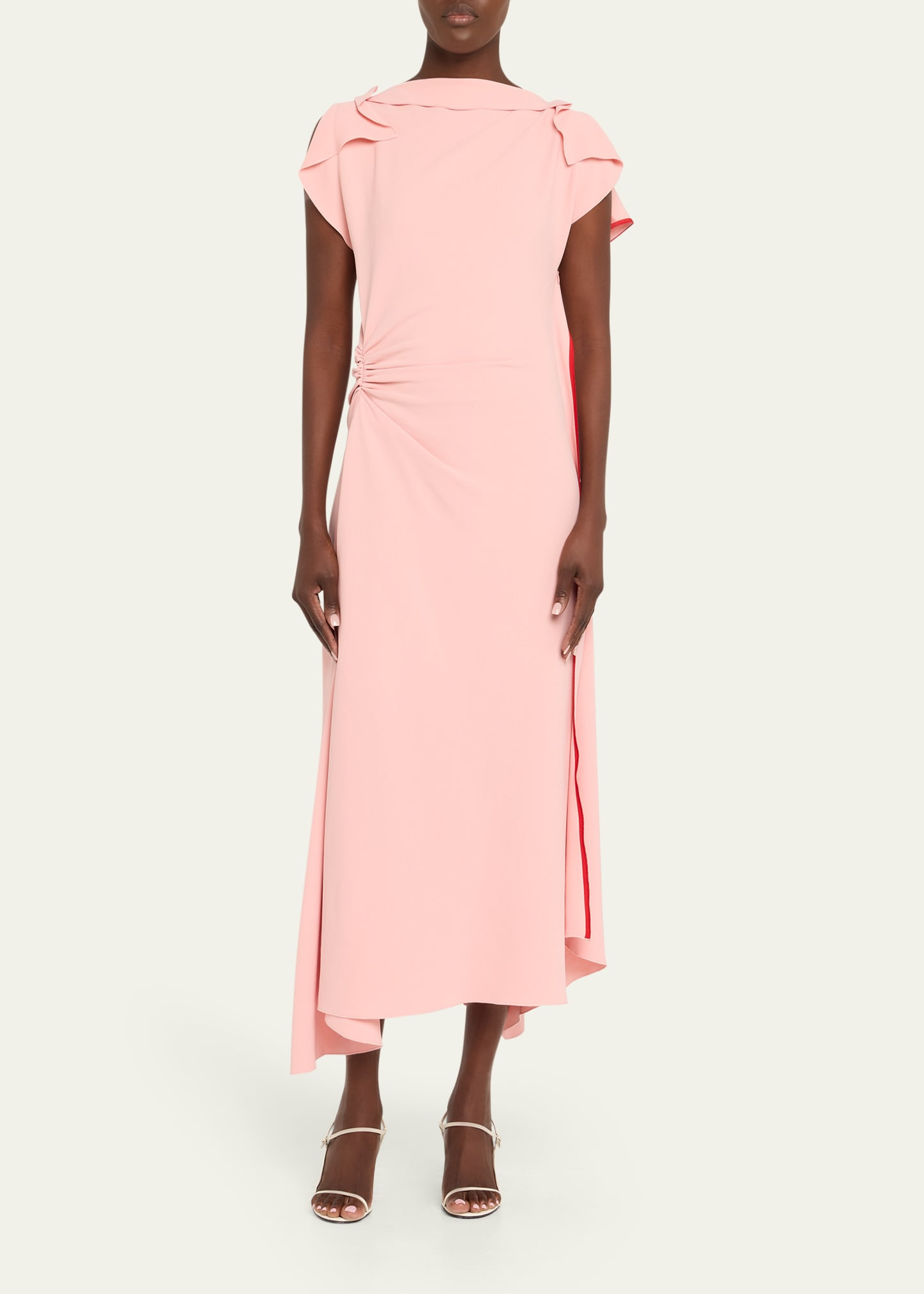 Drape Sleeve Midi Dress - 2