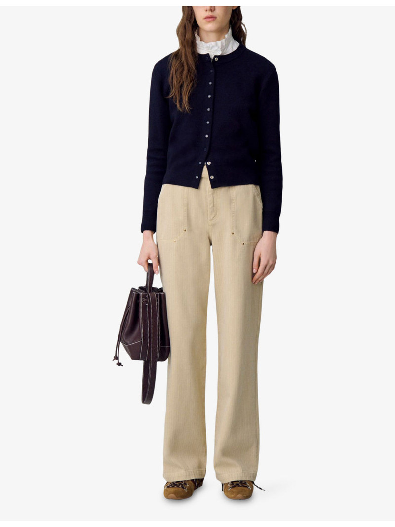 Claudie Pierlot Round-Neck Knitted Wool-Blend Cardigan outlook