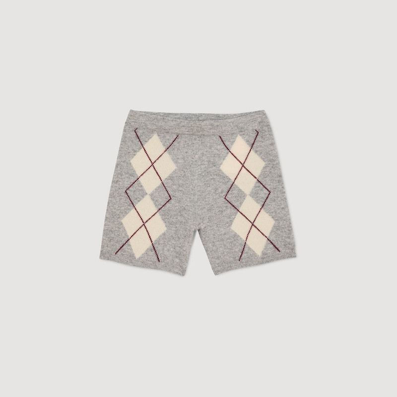 DIAMOND-PATTERN KNIT SHORTS 1