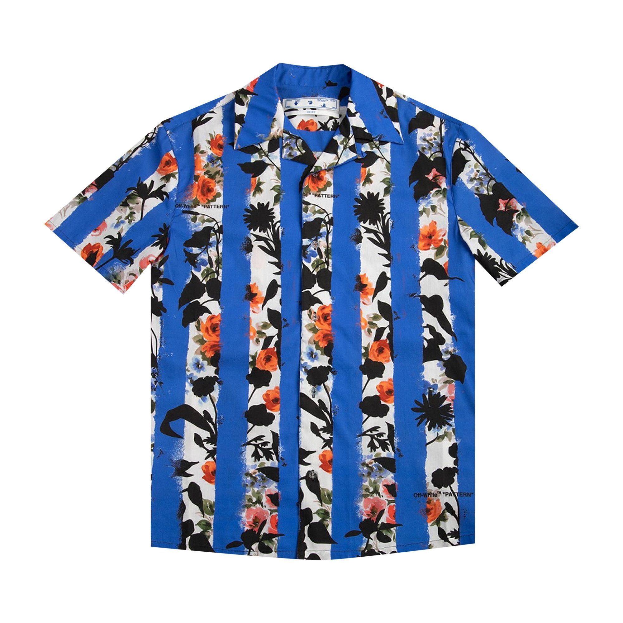 Off-White Striped Flower Holiday Shirt 'Multicolor' - 1