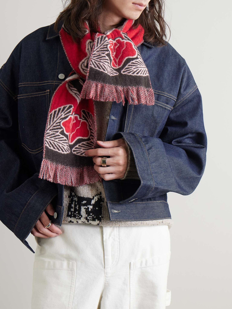 Burberry Jacquard-Knit Wool and Cashmere-Blend Scarf outlook