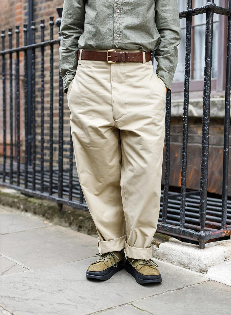 Nigel Cabourn Farm Pant Cotton Drill in Putty outlook