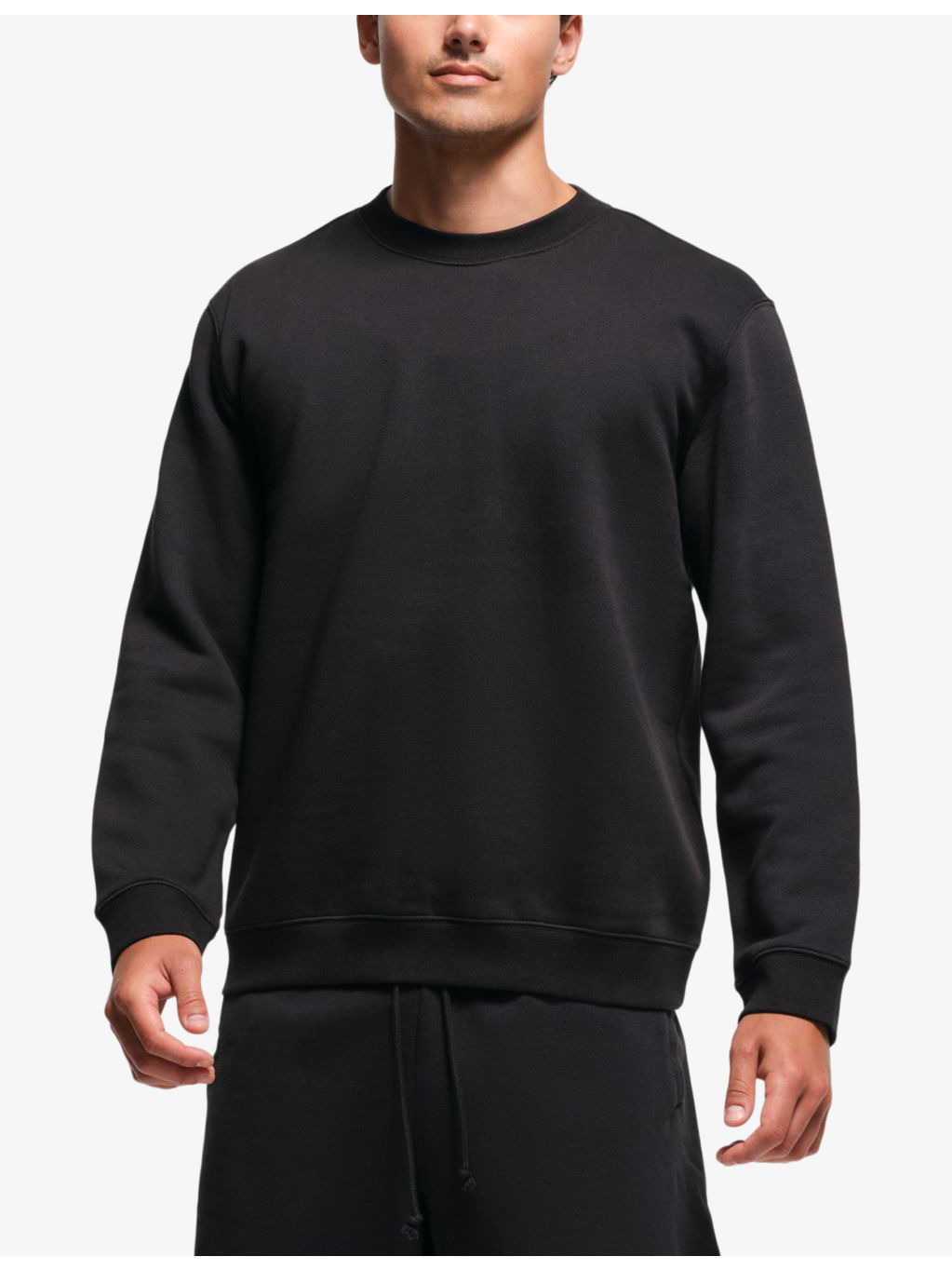 Classic crewneck lounge cotton-blend sweatshirt - 3