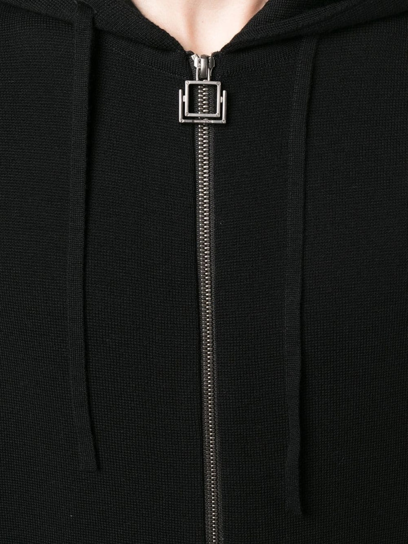 jersey-knit drawstring zipped hoodie 5