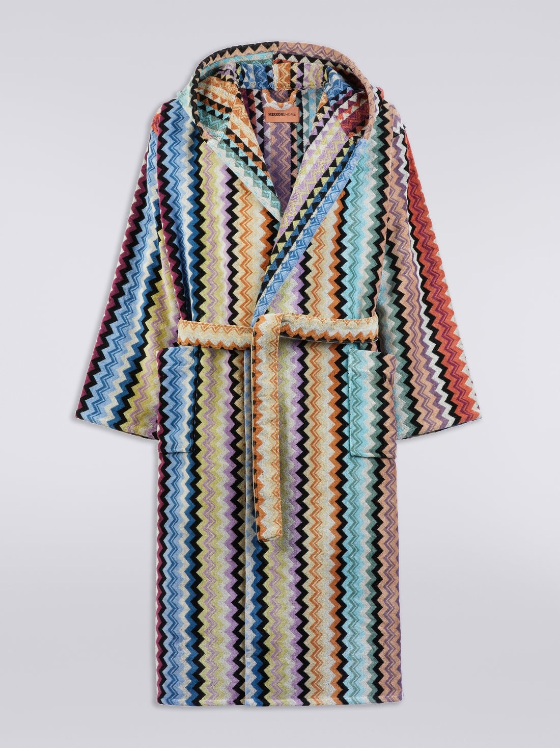 Adam chevron cotton terry hooded bathrobe - 1