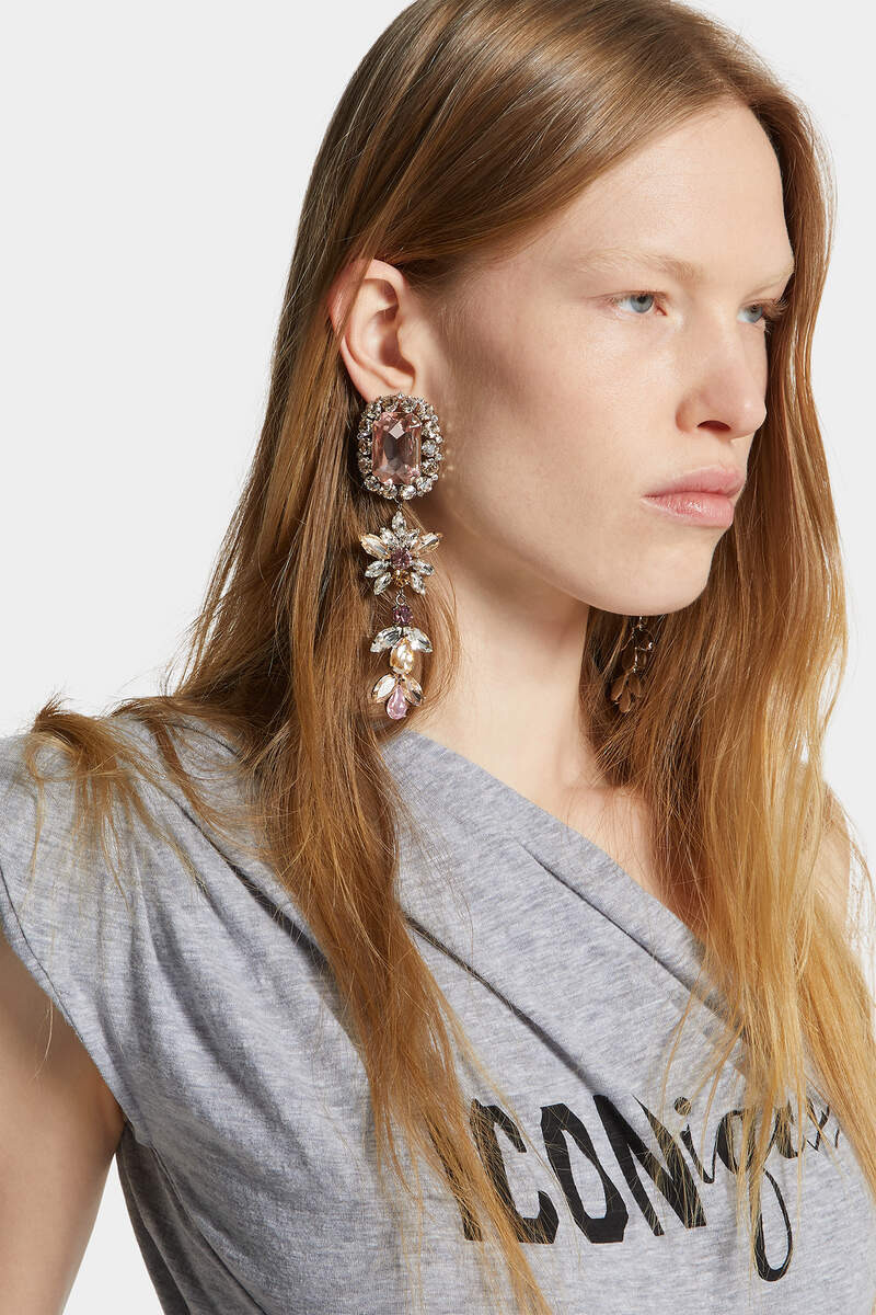 STRASS FLORAL EARRINGS - 5