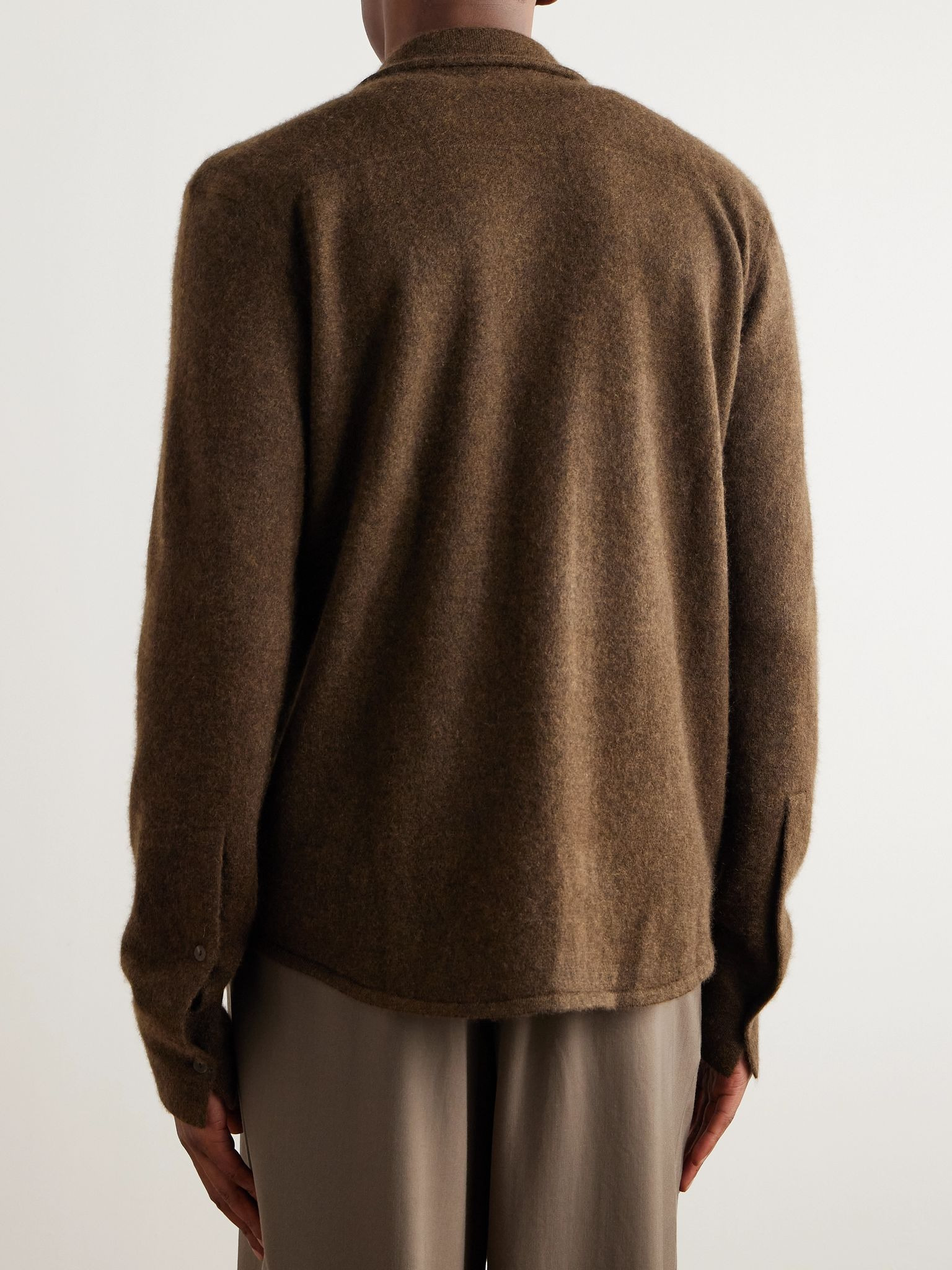Lautaro Virgin Wool and Cashmere-Blend Cardigan Dark brown - 4