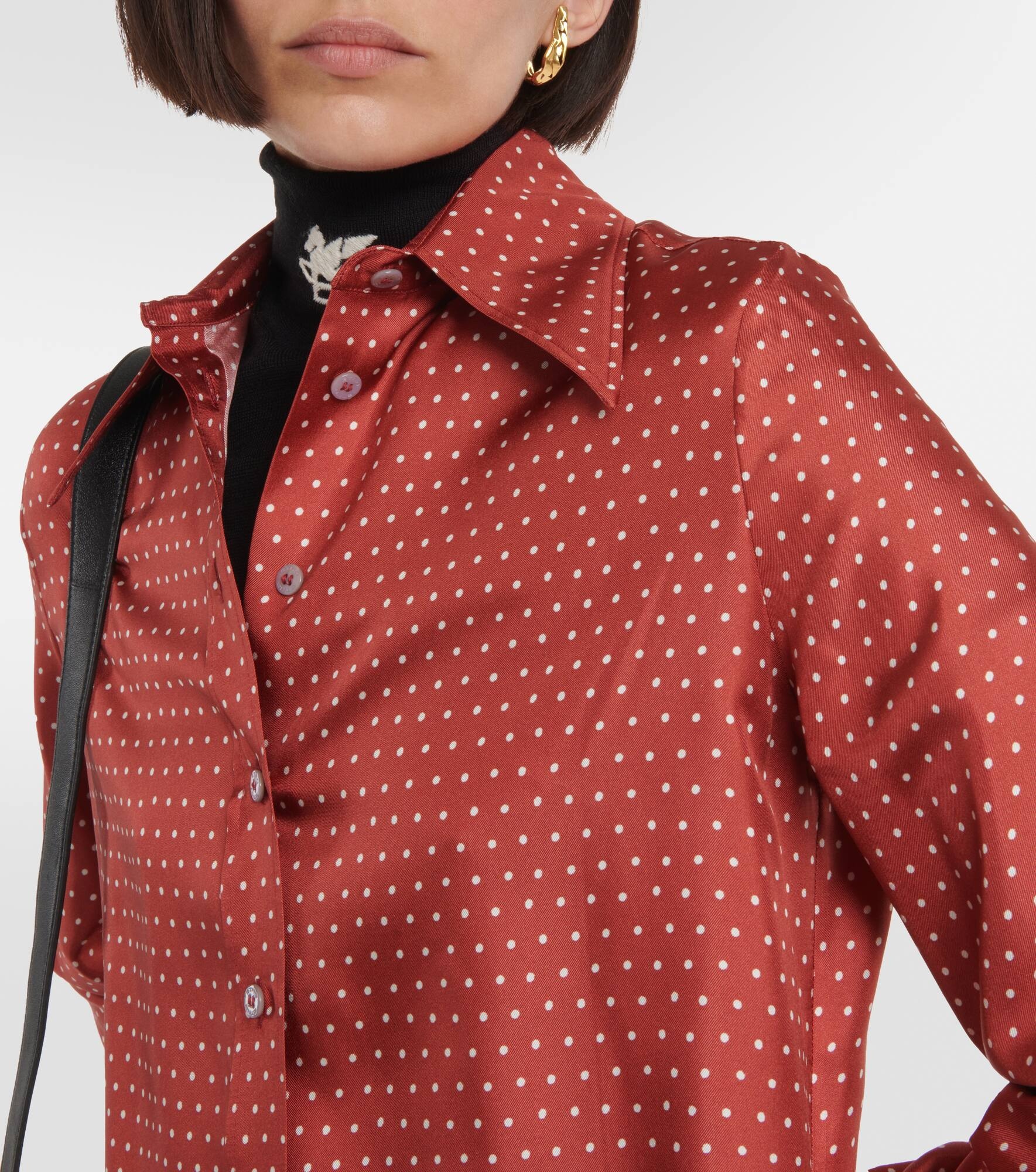 Polka-dot silk shirt - 4