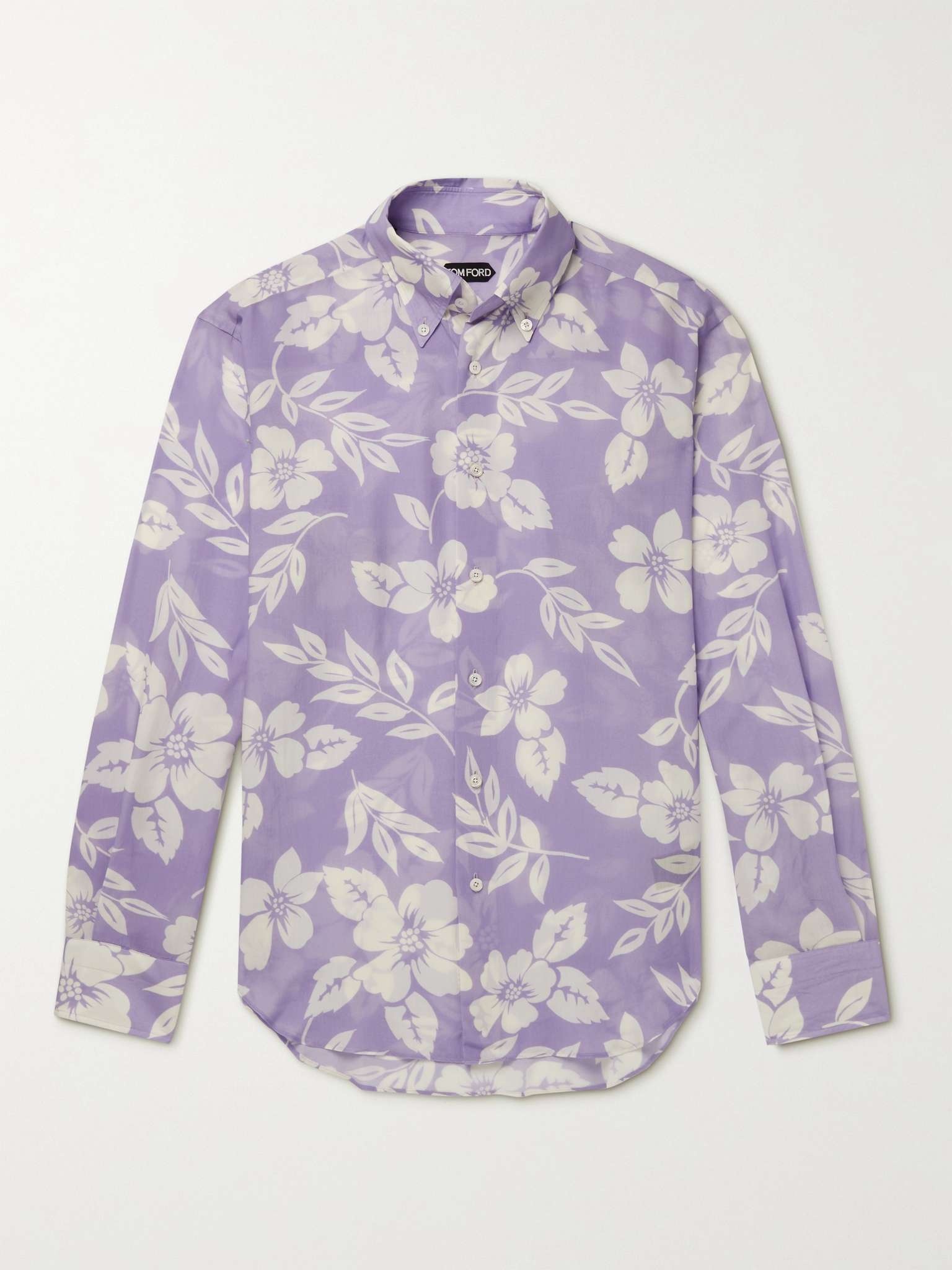 Button-Down Collar Printed Lyocell Shirt - 1