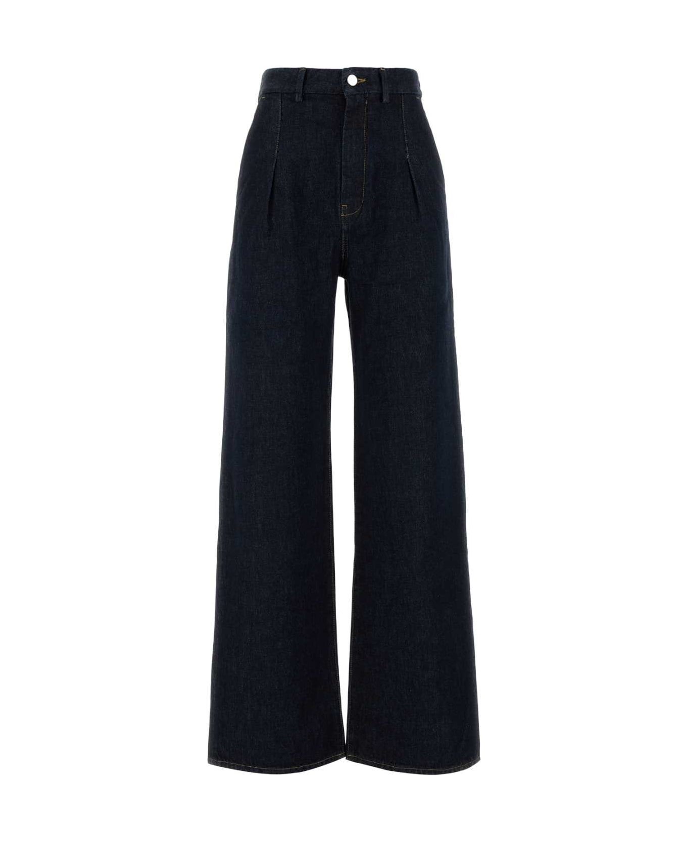 Midnight Blue Denim Attu Wide-leg Jeans - 1