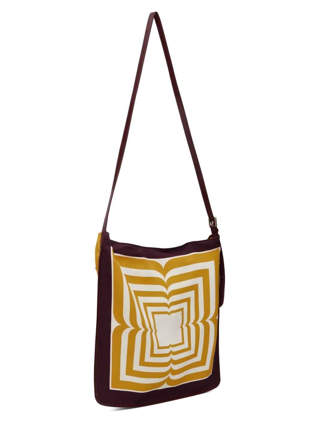 Yellow & Off-White Printed Scarf Tote - 3