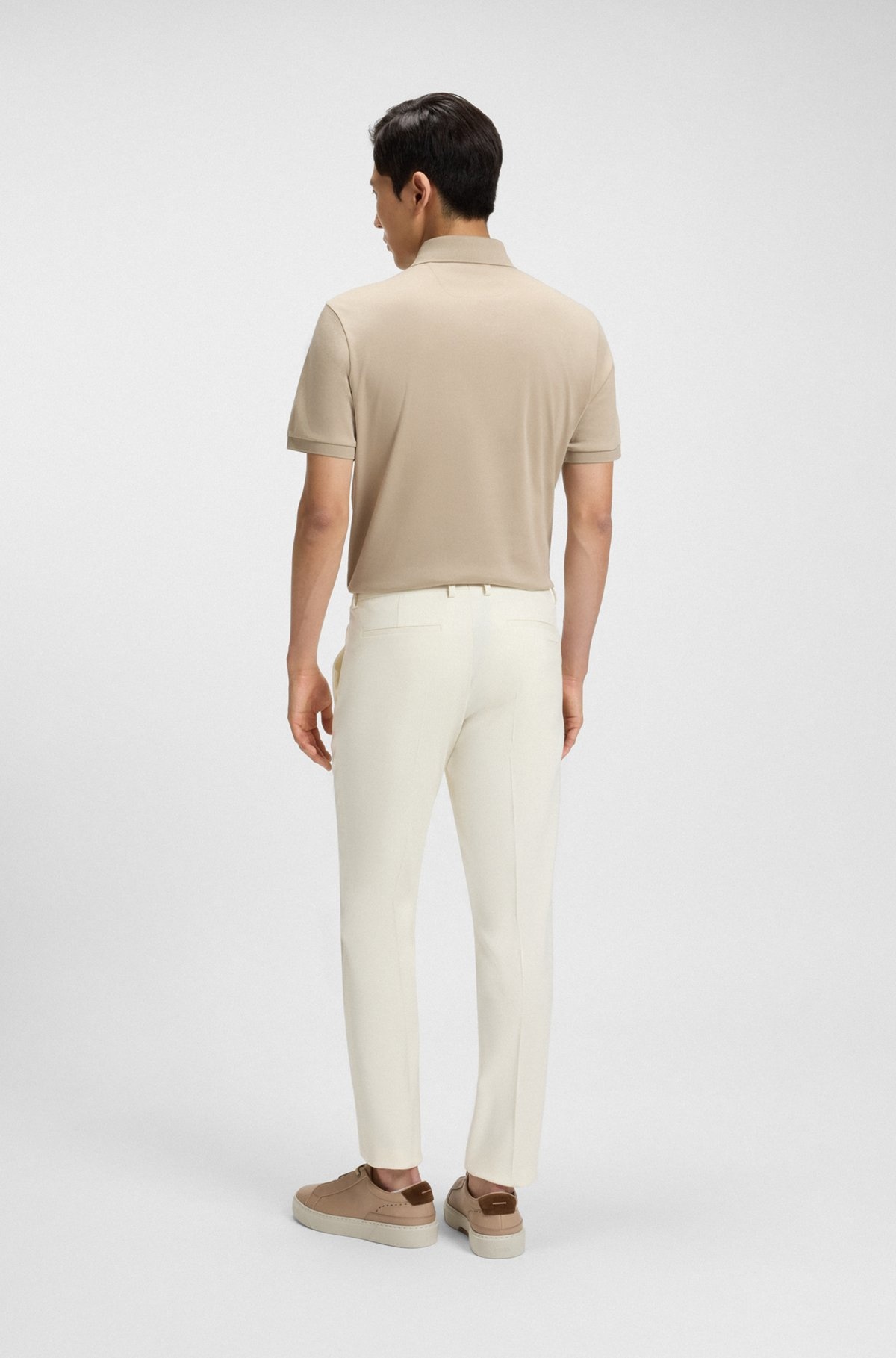 SLIM-FIT TROUSERS IN STRETCH DOUBLE-FACED FABRIC - 4